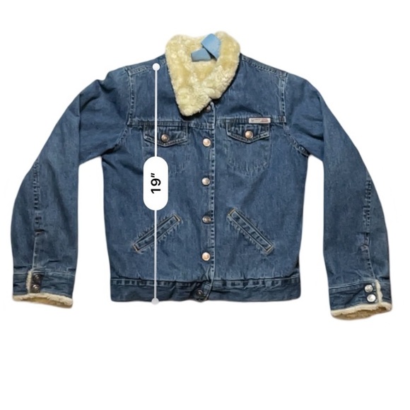 Vintage Roxy Girl Girls Denim Jacket Faux Sherpa Lining - Picture 7 of 8